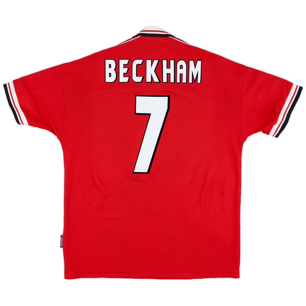 1998-00 Manchester United Home Shirt Beckham #7 - 7/10 - (XL)