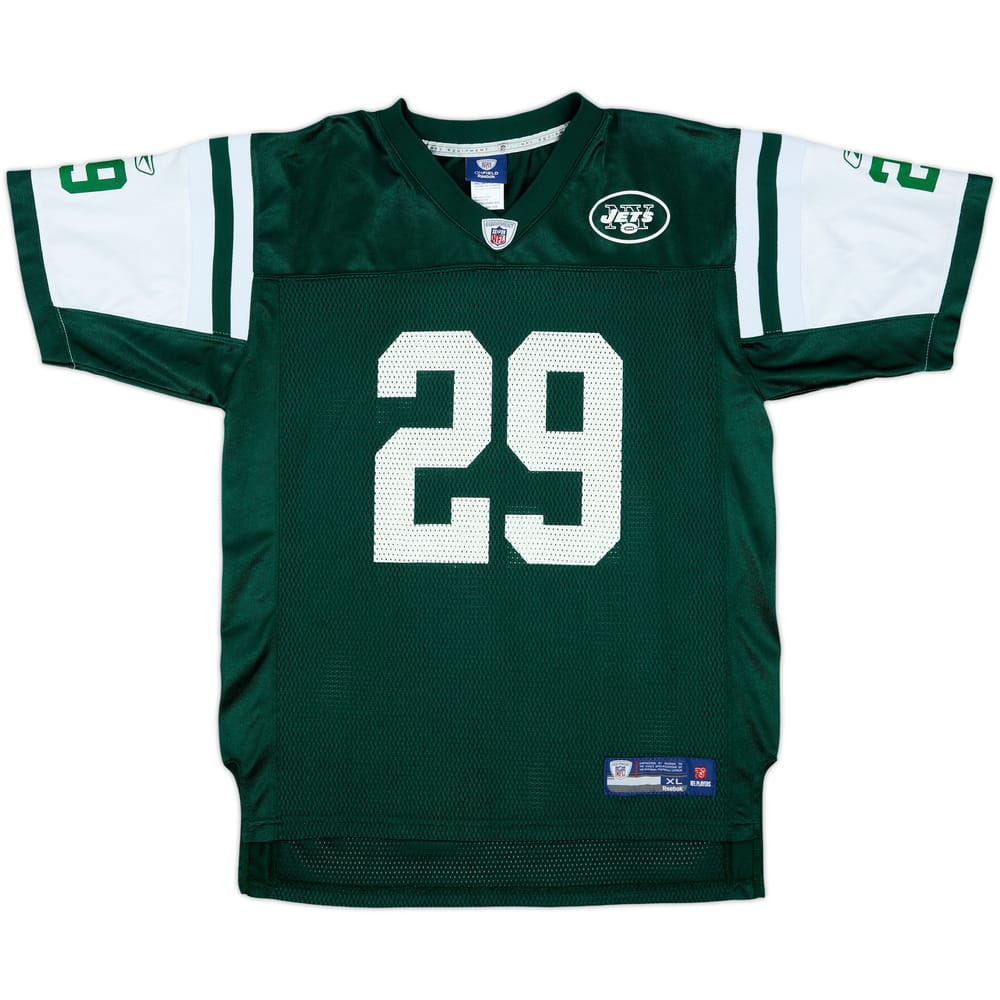 2008-09 New York Jets L.Washington #29 Reebok On Field Home Jersey - 9/10 - (XL.Boys)