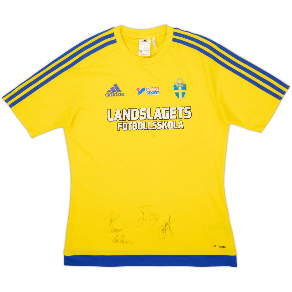 2016-17 Sweden adidas Signed 'Landslagets Fotbollsskola' Training Shirt - 9/10 - (S)