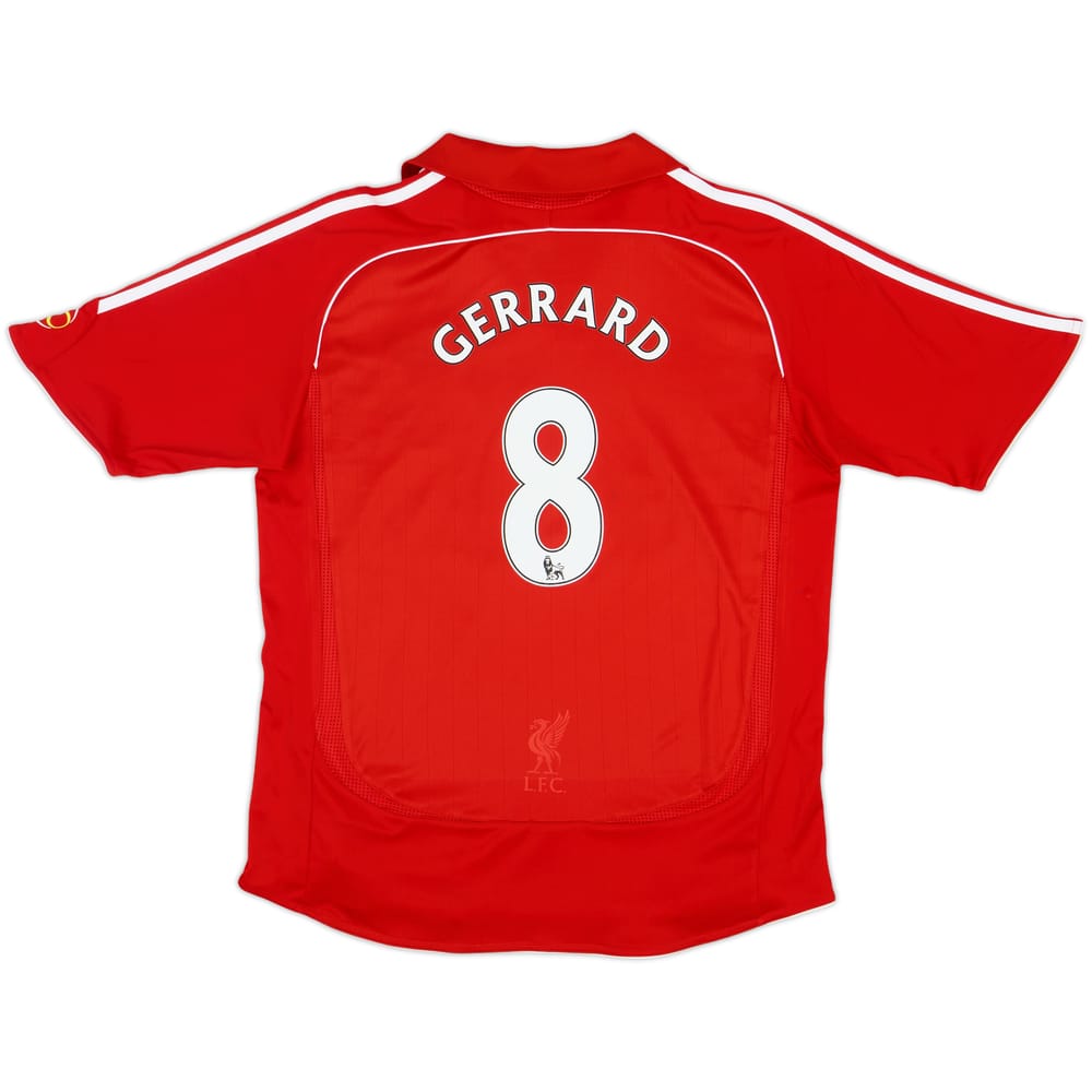 2006-08 Liverpool Home Shirt Gerrard #8 - 9/10 - (L.Boys)