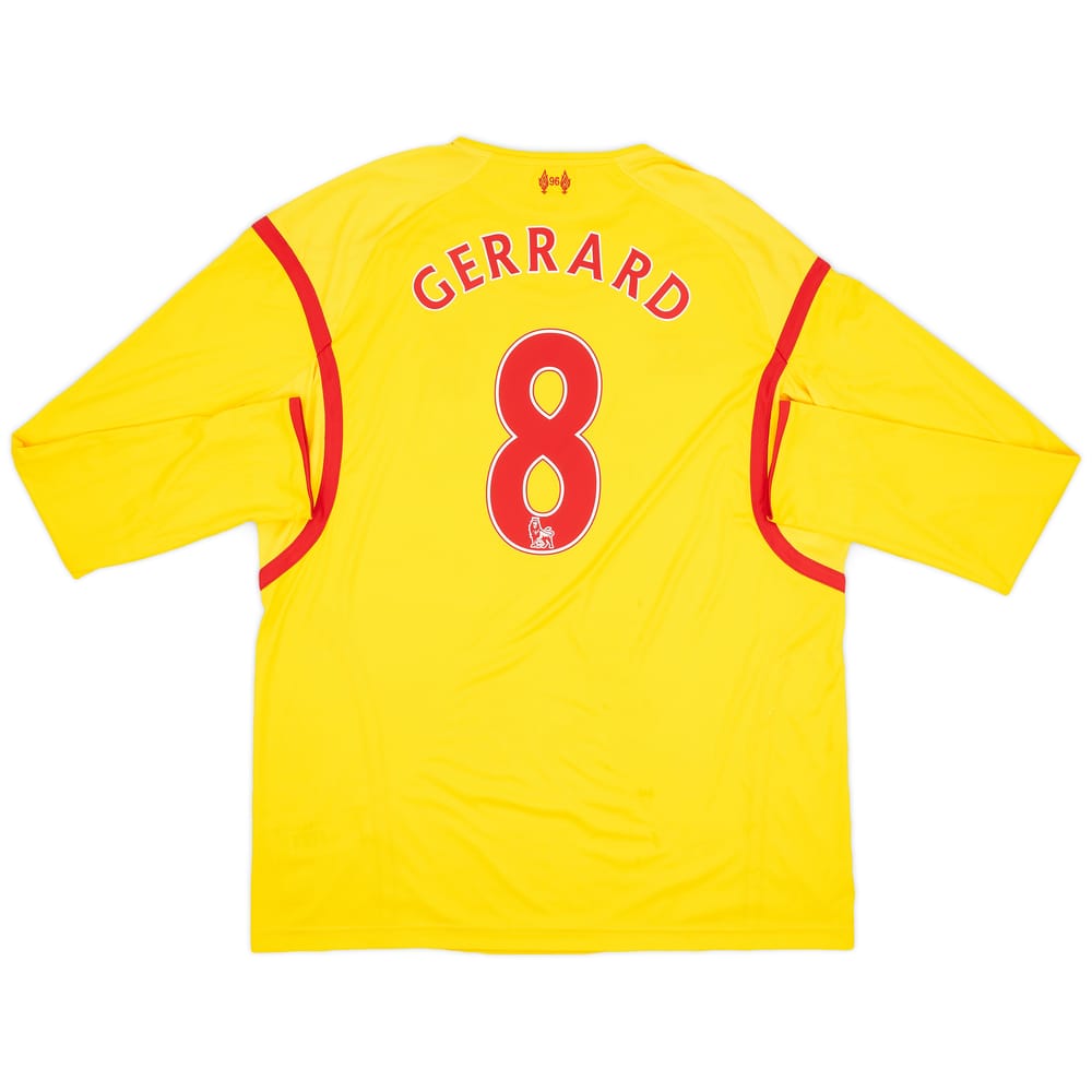 2014-15 Liverpool Away L/S Shirt Gerrard #8 - 9/10 - (XXL)