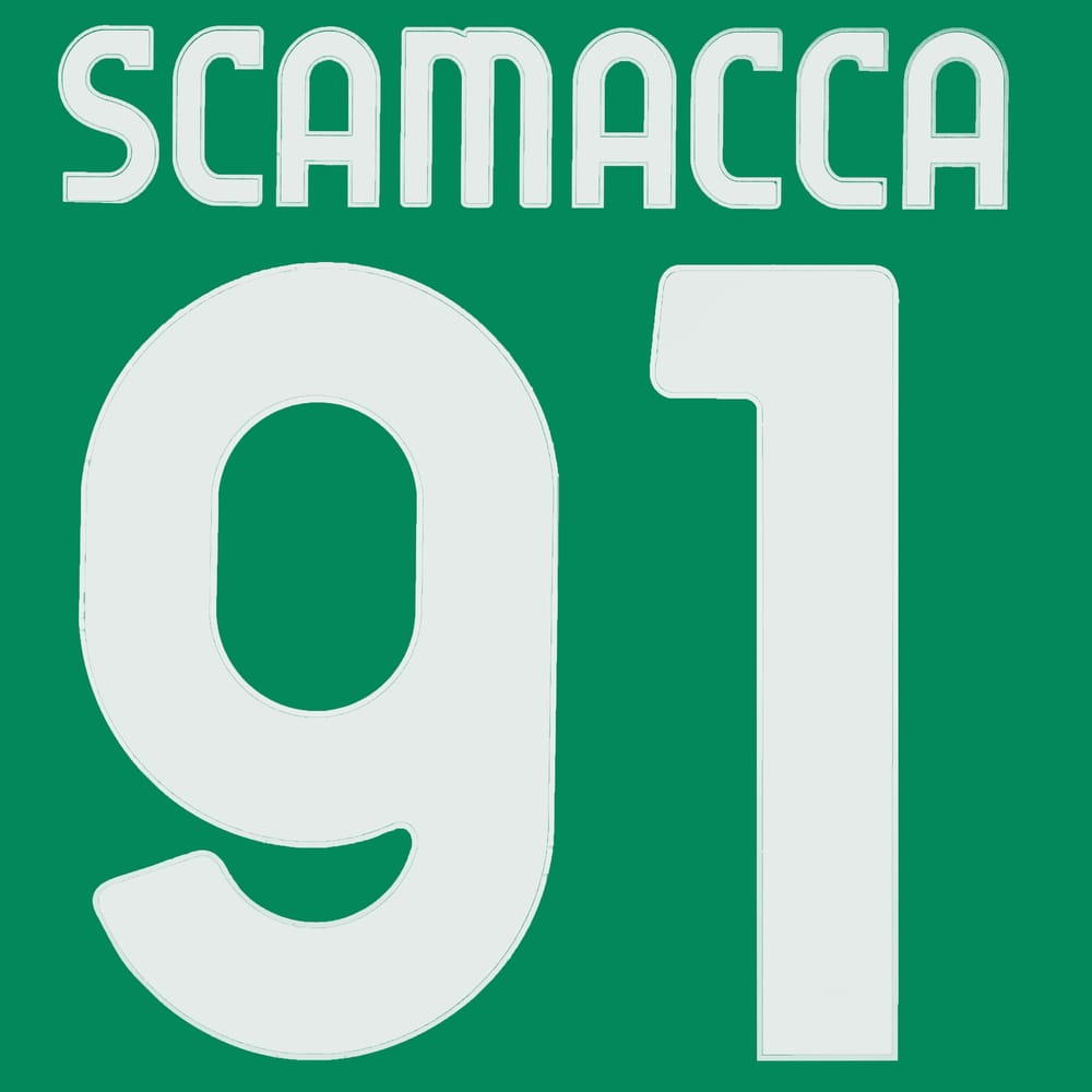 2021-22 Sassuolo Home/Third Scamacca #91 Name Set