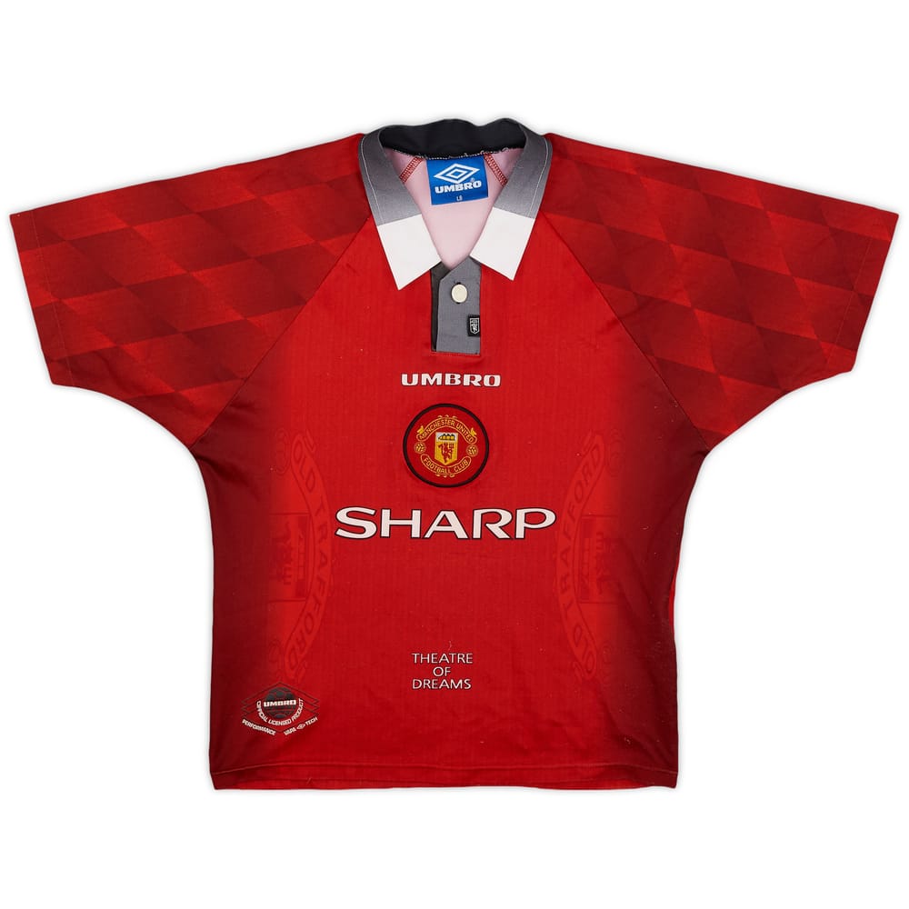 1996-98 Manchester United Home Shirt - 8/10 - (L.Boys)