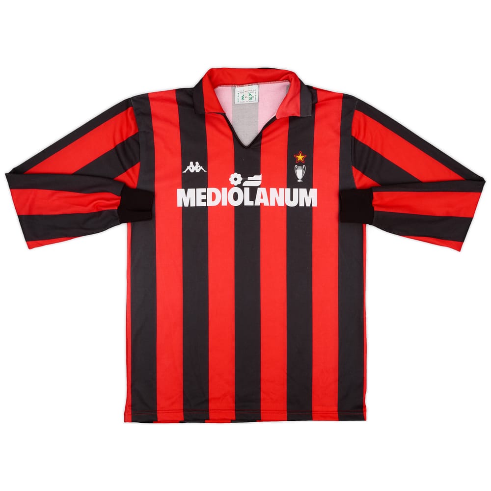 1989-90 AC Milan Basic Home L/S Shirt - 8/10 - (XL)