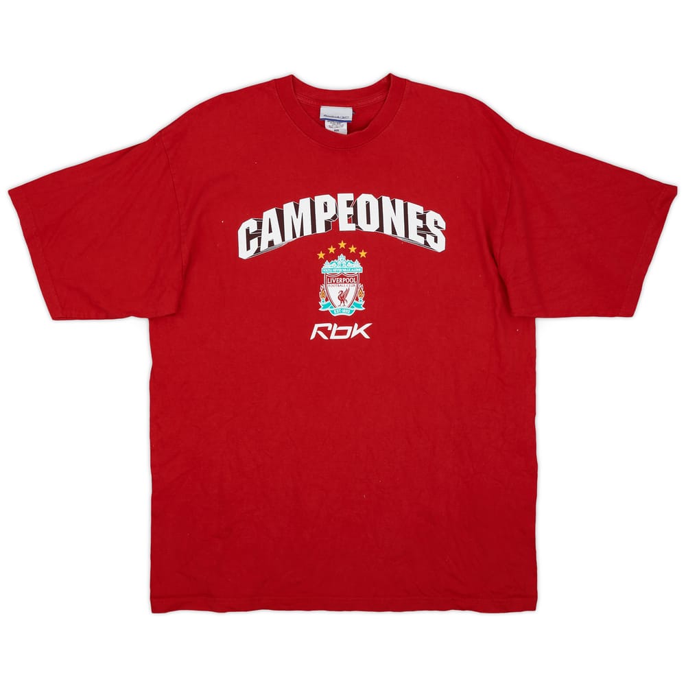 2005-06 Liverpool 'Campeones' Reebok Graphic Tee - 7/10 - (L)