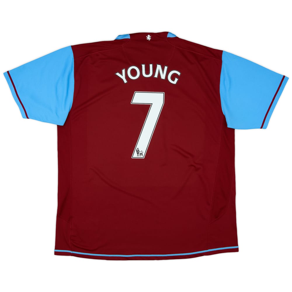 2007-08 Aston Villa Home Shirt Young #7 - 6/10 - (XL)