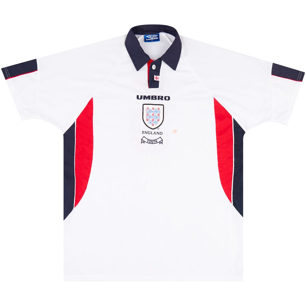 1998-1999 England U-18 Match Issue Home Shirt #5 (Wright)