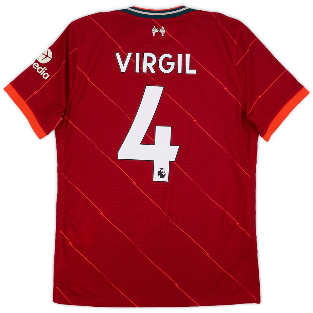 2022-23 Liverpool Authentic Home Shirt Virgil #4 - 8/10 - (M)