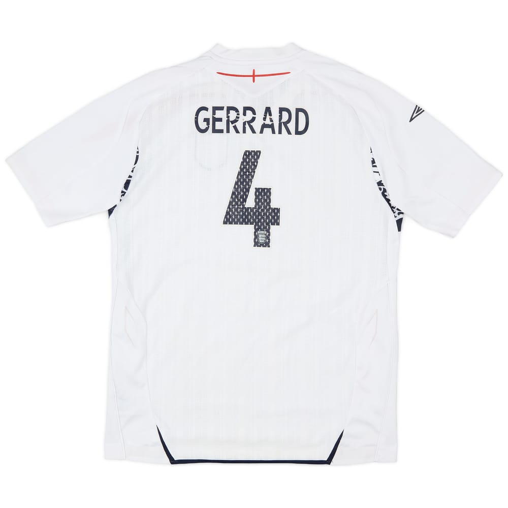 2007-09 England Home Shirt Gerrard #4 - 4/10 - (XL.Boys)