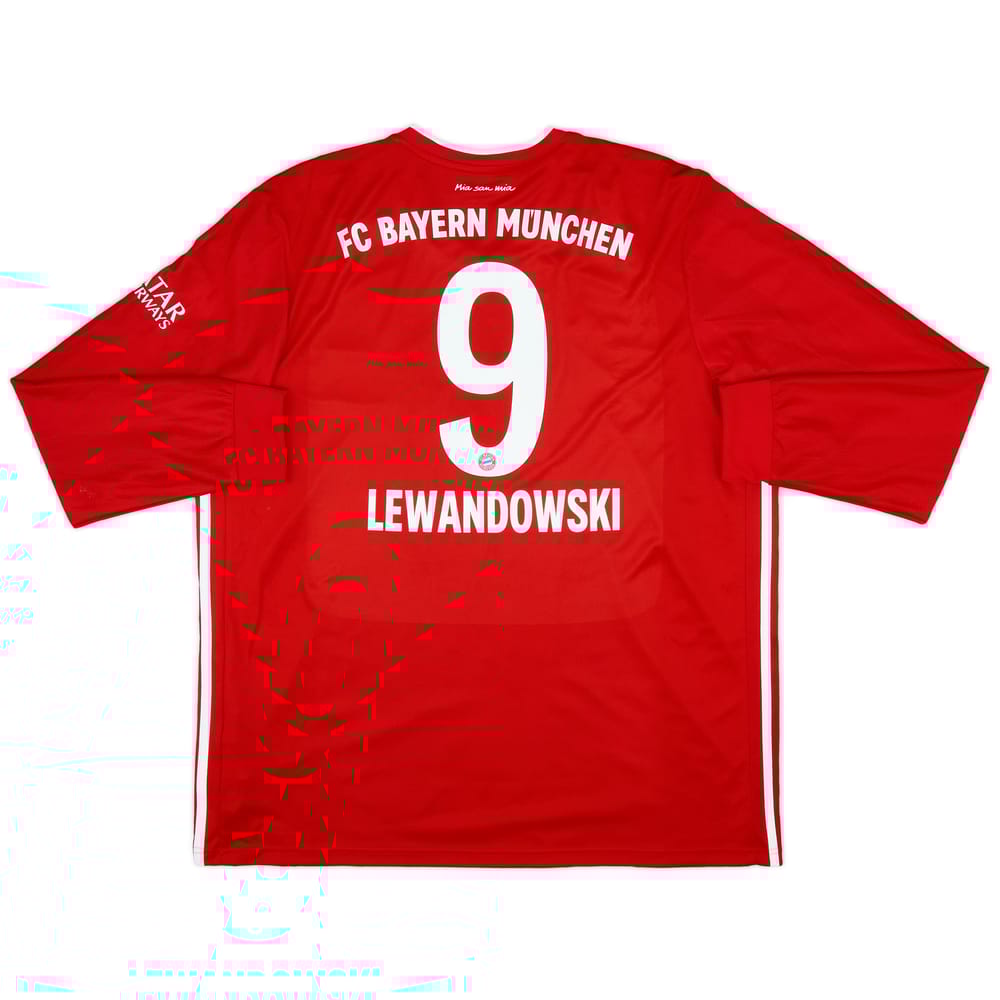 2020-21 Bayern Munich Home L/S Shirt Lewandowski #9 - 8/10 - (XXL)