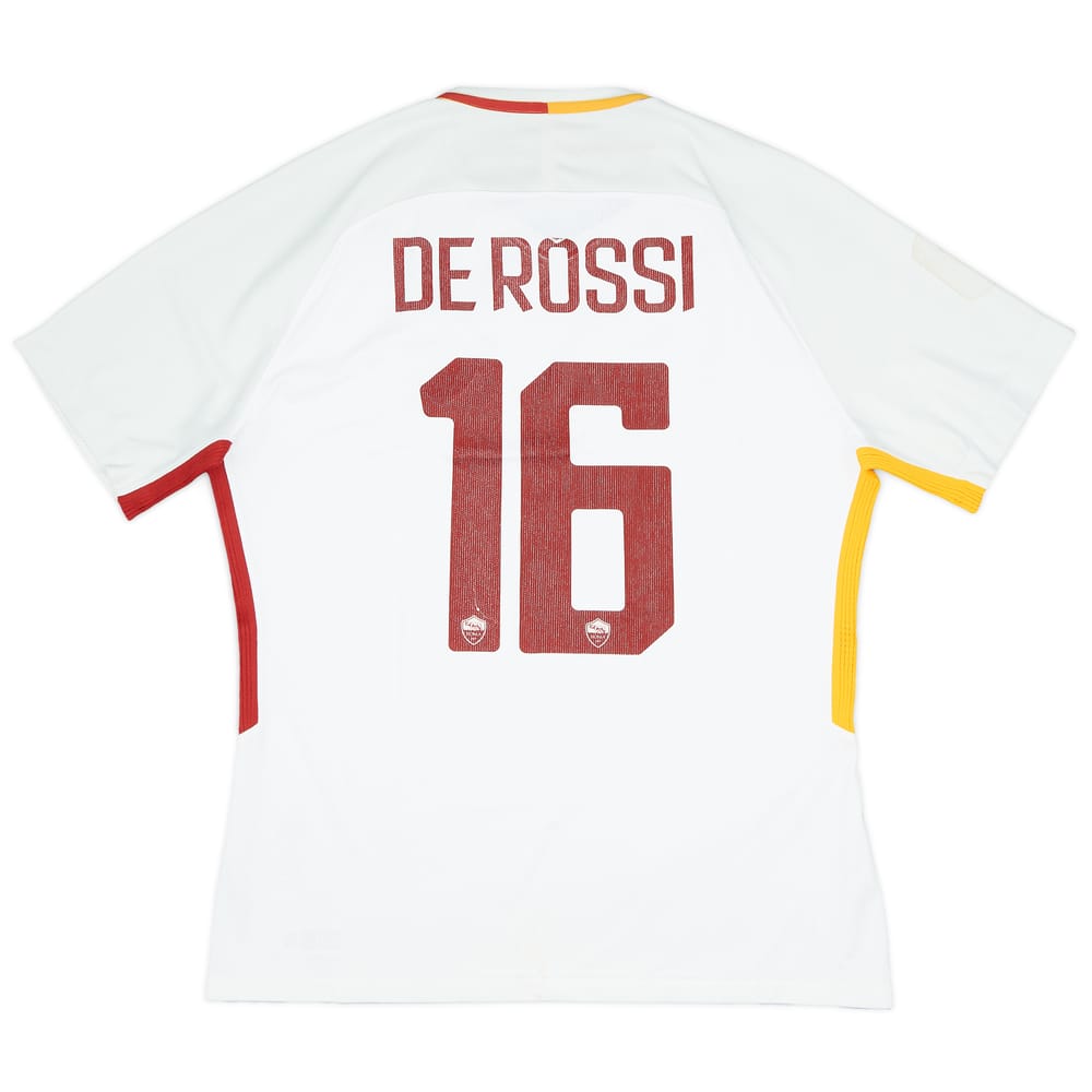 2017-18 Roma Authentic Away Shirt De Rossi #16 - 5/10 - (XL)
