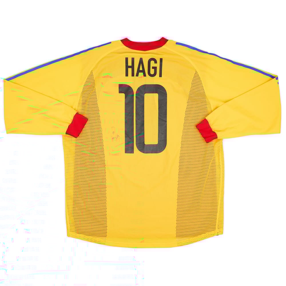 2002-04 Romania Player Issue Home L/S Shirt Hagi #10 - 6/10 - (XL)