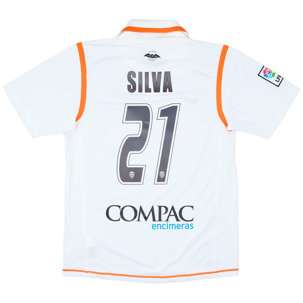 2007-08 Valencia Home Shirt Silva #21 (M)