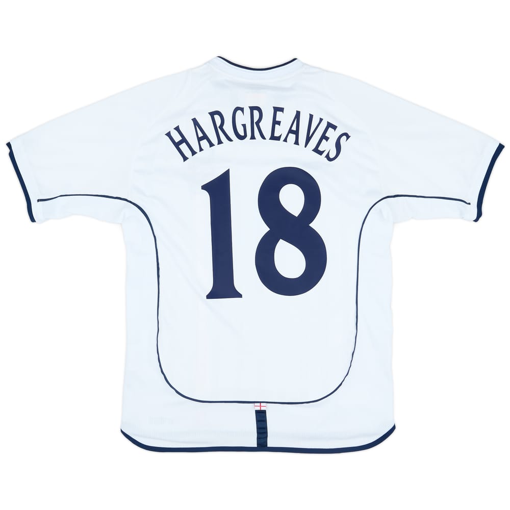 2001-03 England Home Shirt Hargreaves #18 - 9/10 - (M)