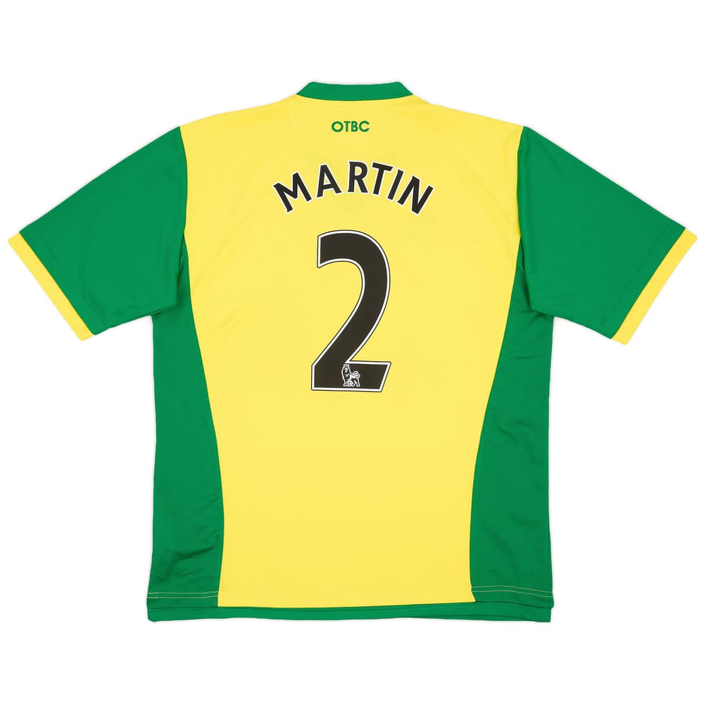 2013-14 Norwich Home Shirt Martin #2 - 8/10 - (XL)