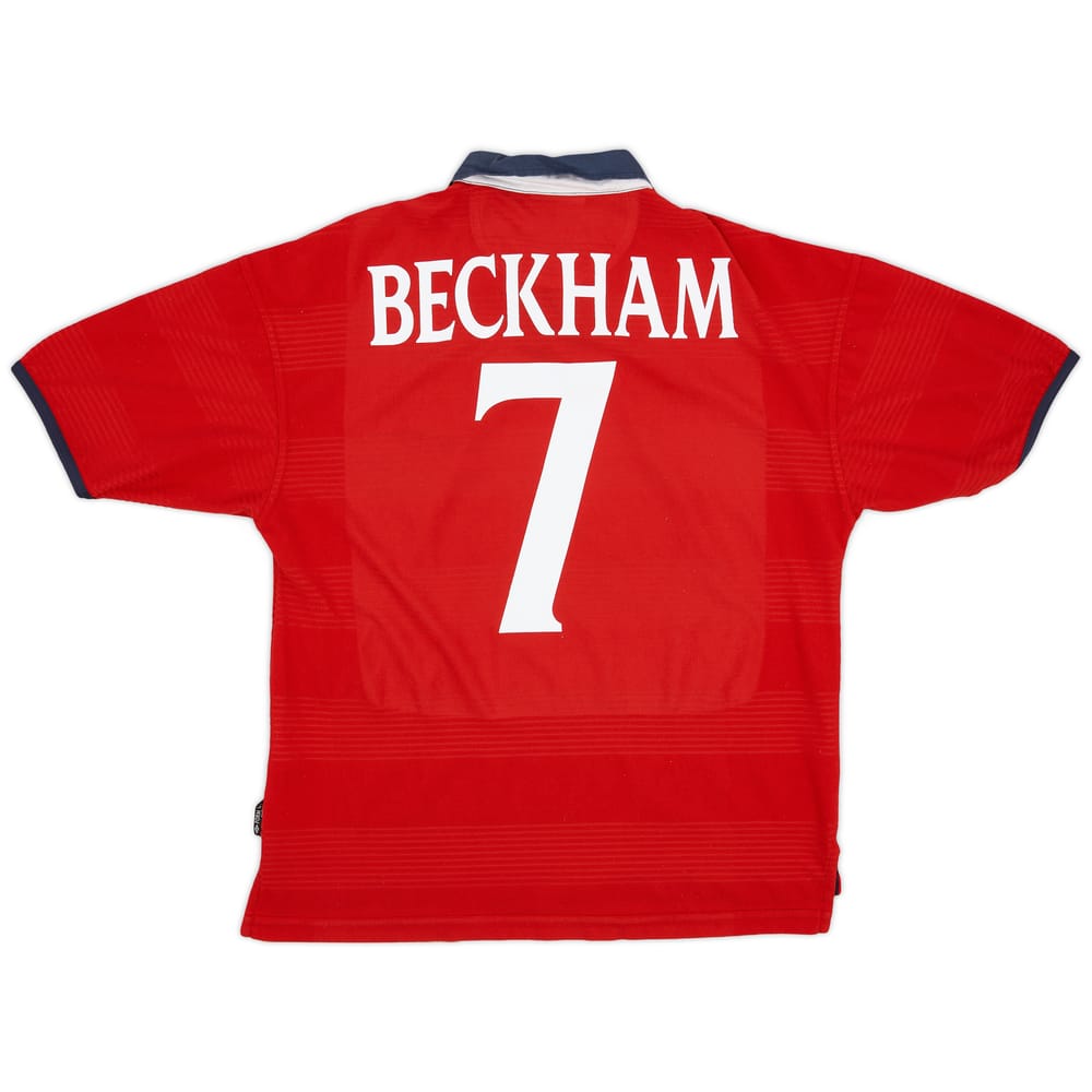 1999-01 England Away Shirt Beckham #7 - 7/10 - (M)