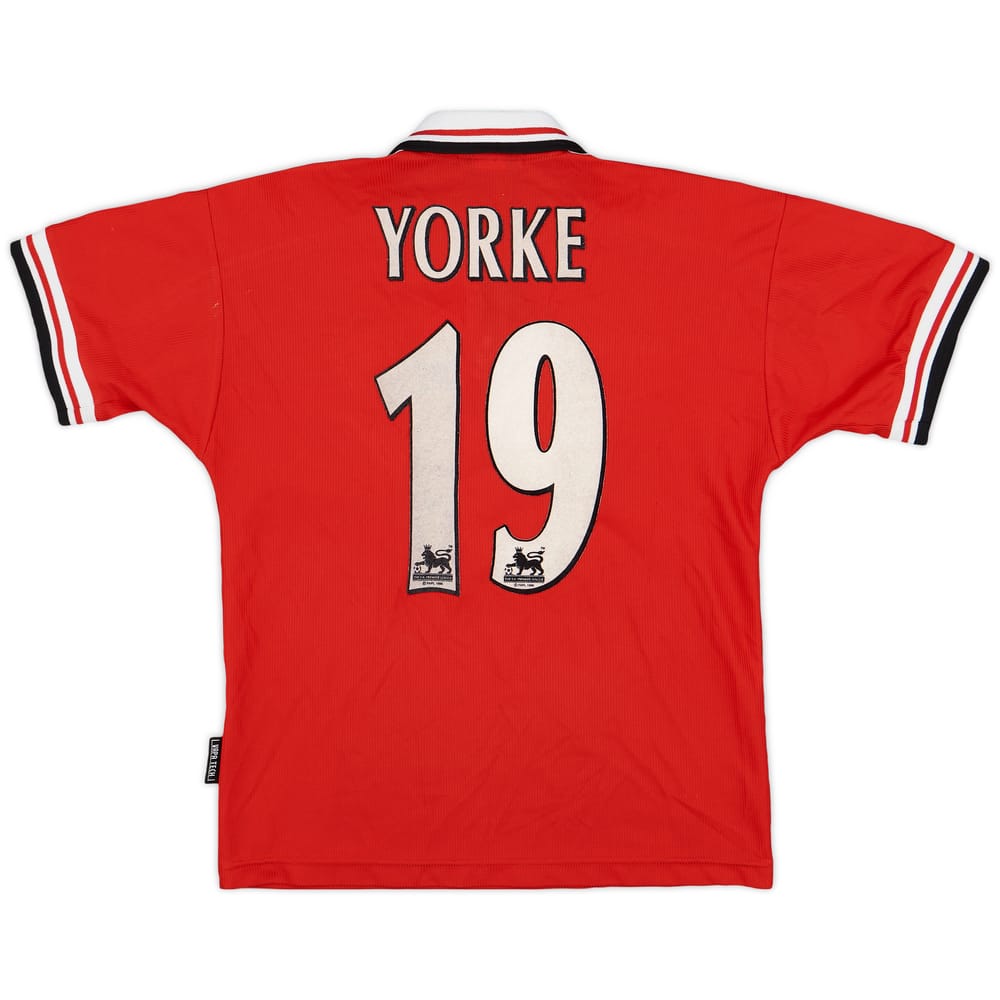 1998-00 Manchester United Home Shirt Yorke #19 - 7/10 - (L.Boys)