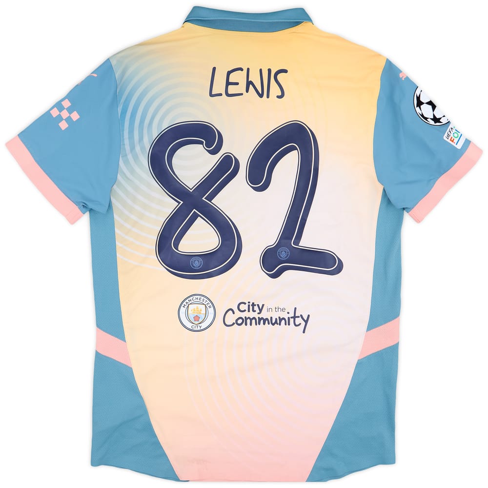2024-25 Manchester City Match Issue Champions League Fourth Shirt Lewis #82