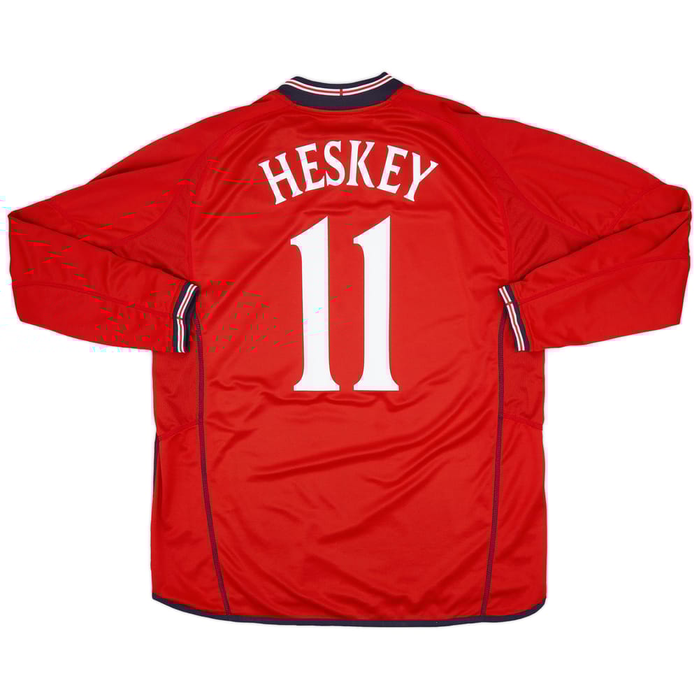 2002-04 England Away L/S Shirt Heskey #11 - 9/10 - (L)