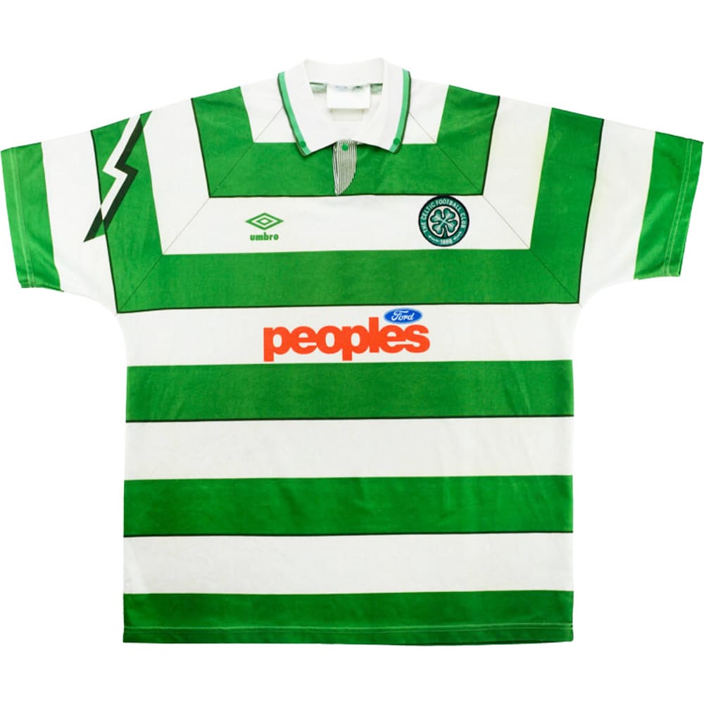 1991-92 Celtic Home Shirt - 8/10 - (XL)