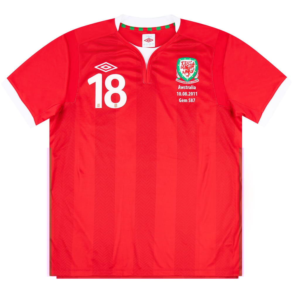 2011 Wales Player Issue Home Shirt Robson-Kanu (v Australia) - 8/10 - (L)