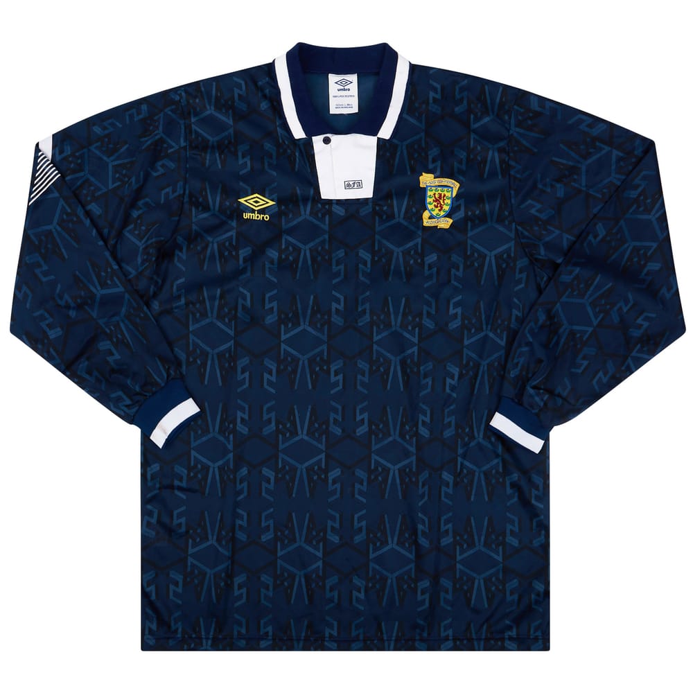 1992-93 Scotland Match Issue Home L/S Shirt #14