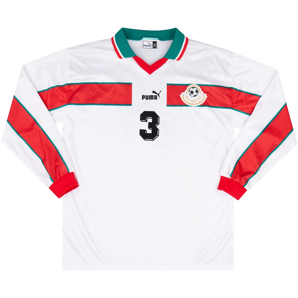 1999 Belarus Match Worn Home L/S Shirt #3 (Tarlowski) v Italy