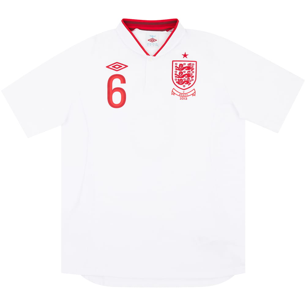 2013 England Match Issue Home Shirt Smalling #6 (v Brazil)