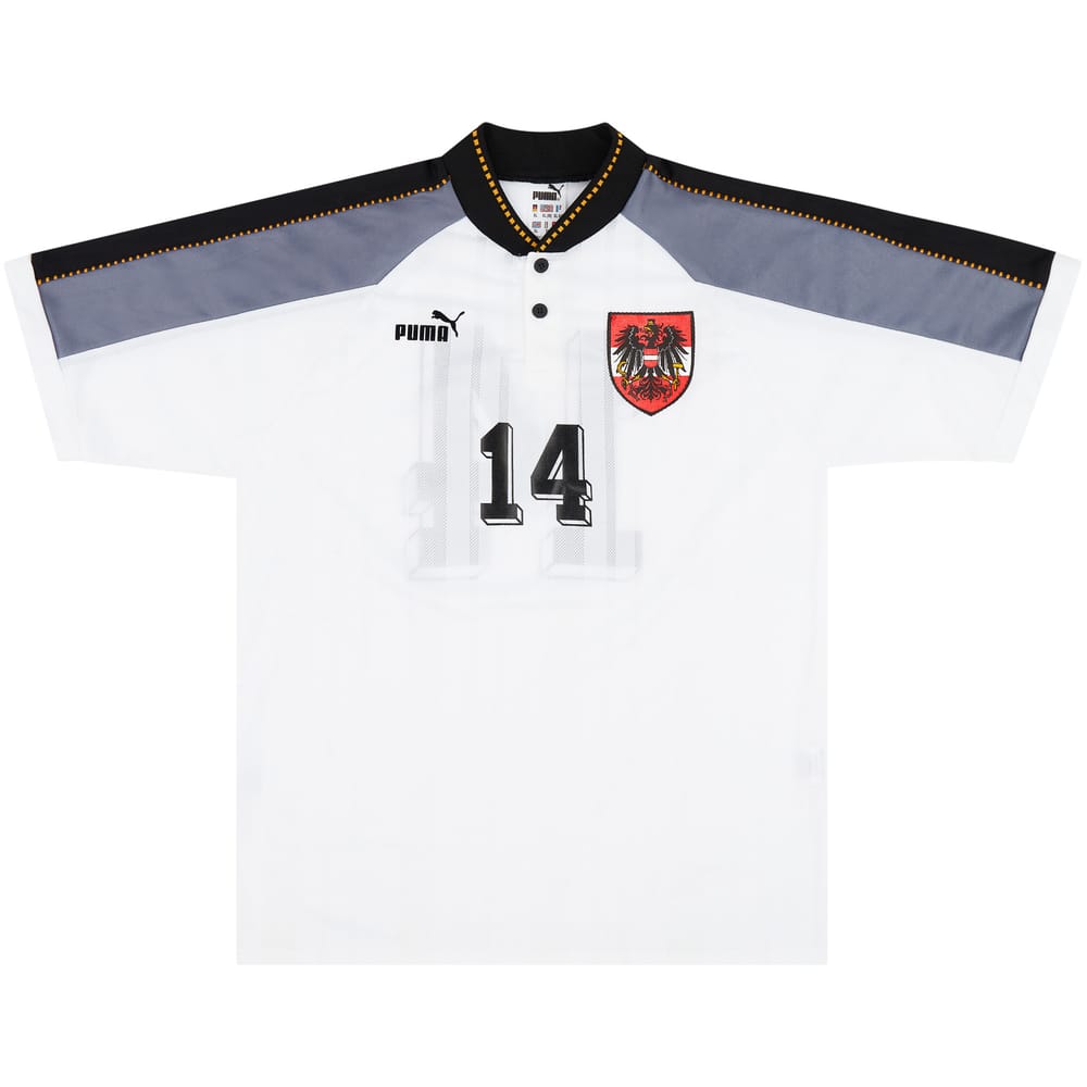 1997 Austria Match Issue Home Shirt #14 (Hütter) v Sweden