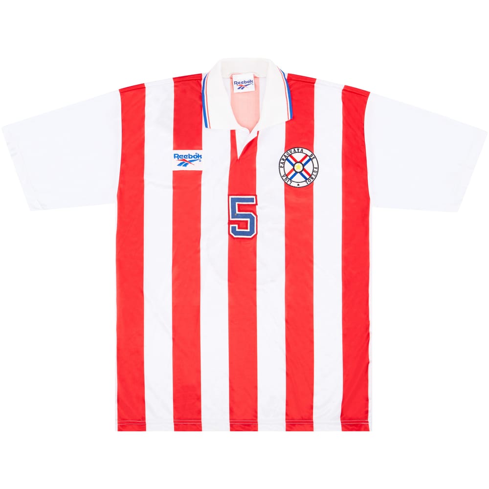 1998 Paraguay Match Worn Home Shirt #5 (Ayala) v Netherlands