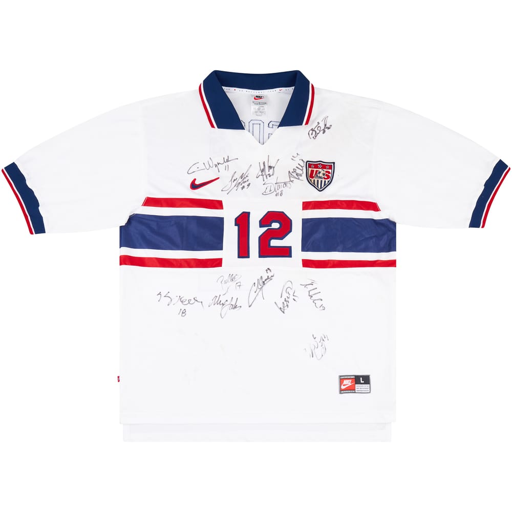 1998 USA Match Worn Signed Gold Cup Home Shirt Agoos #12