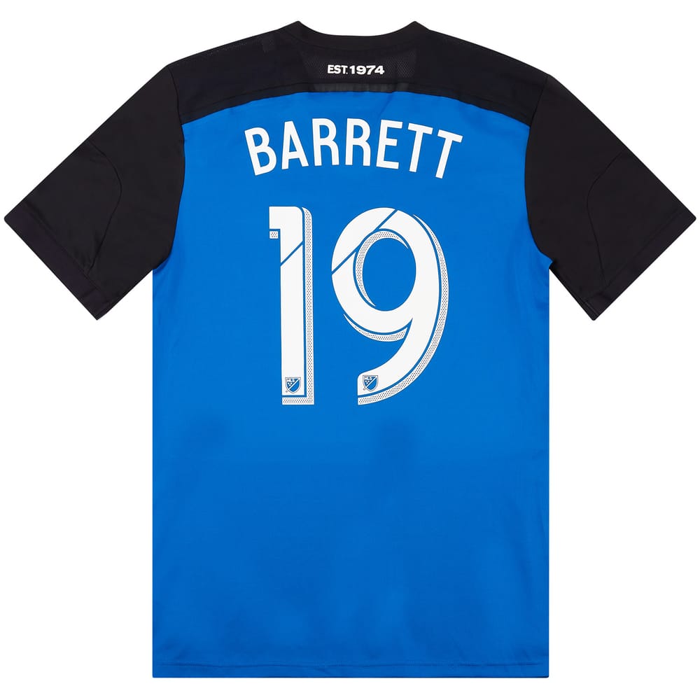 2016 San Jose Earthquakes Match Issue Home Shirt Barrett #19