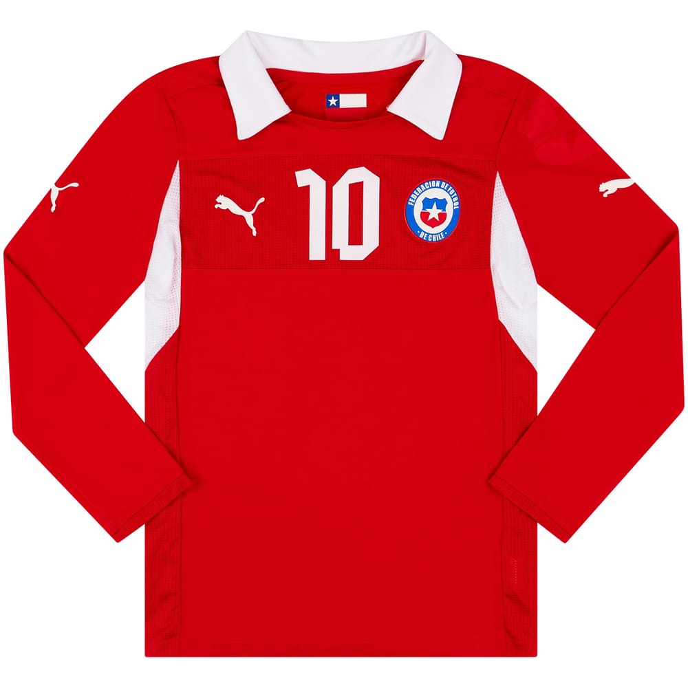 2012-14 Chile Match Issue Home L/S Shirt #10