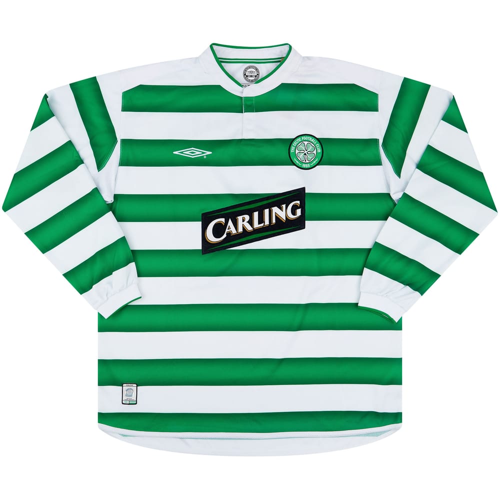 2003-04 Celtic Match Issue Home L/S Shirt Lennon #18 (v MTK Budapest)