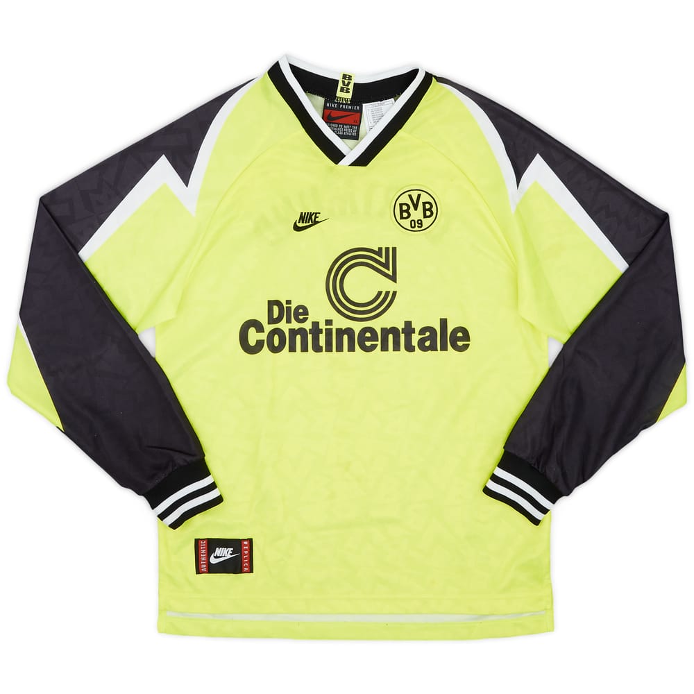 1995-96 Borussia Dortmund Home L/S Shirt - 7/10 - (XL.Boys)