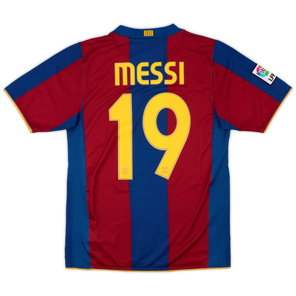 2007-08 Barcelona Home Shirt Messi #19 - 7/10 - (S)