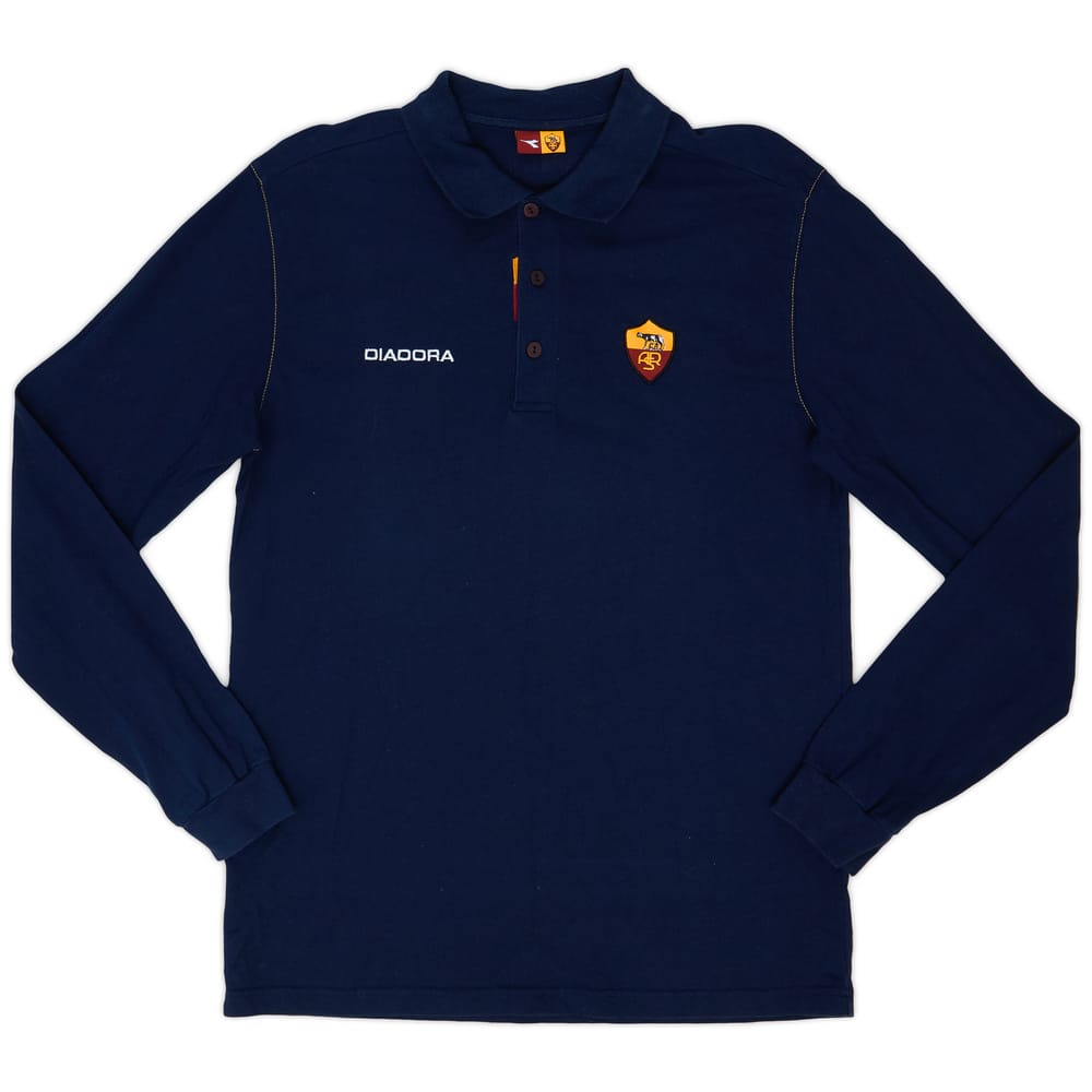 2004-05 Roma Diadora Polo L/S Shirt - 9/10 - (XL)