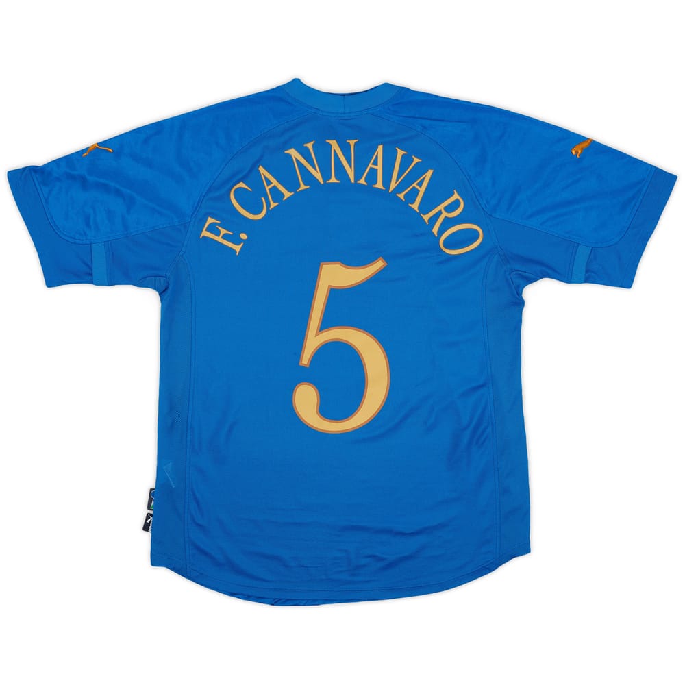 2004-06 Italy Home Shirt F.Cannavaro #5 - 7/10 - (L)