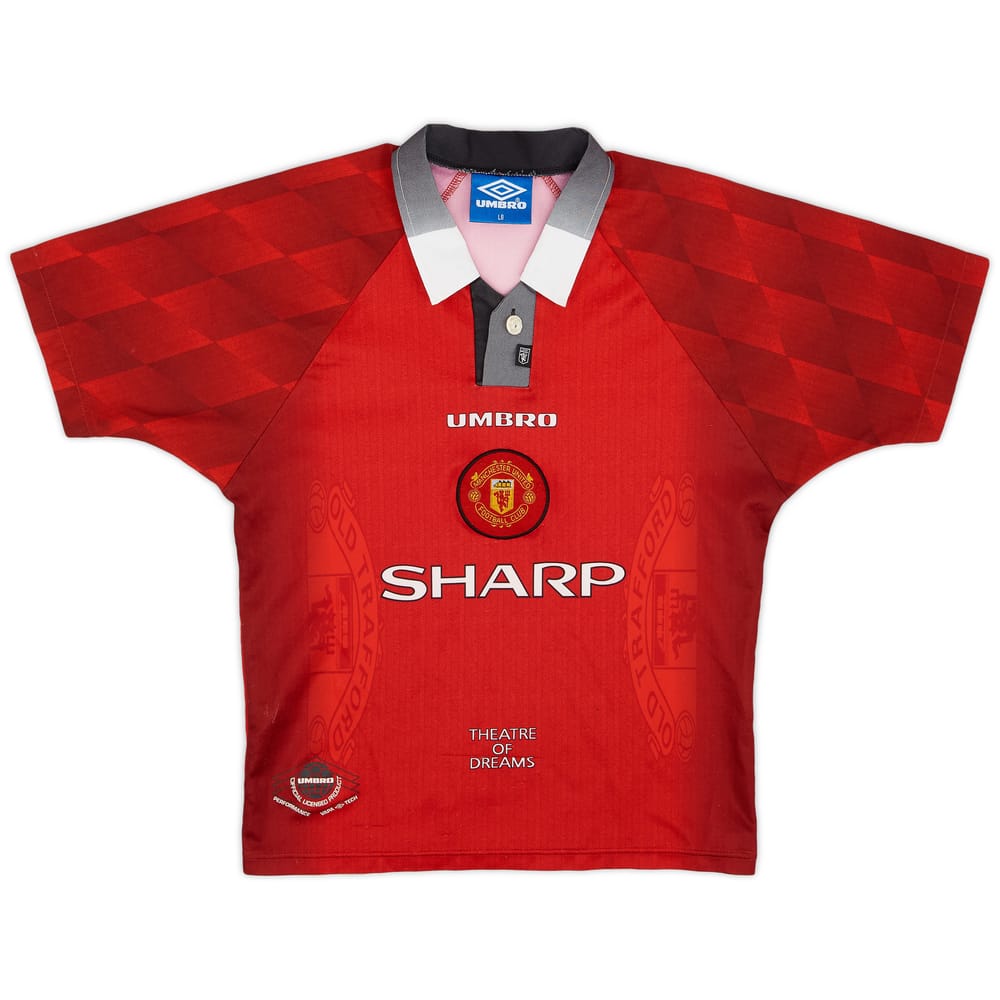 1996-98 Manchester United Home Shirt - 6/10 - (L.Boys)