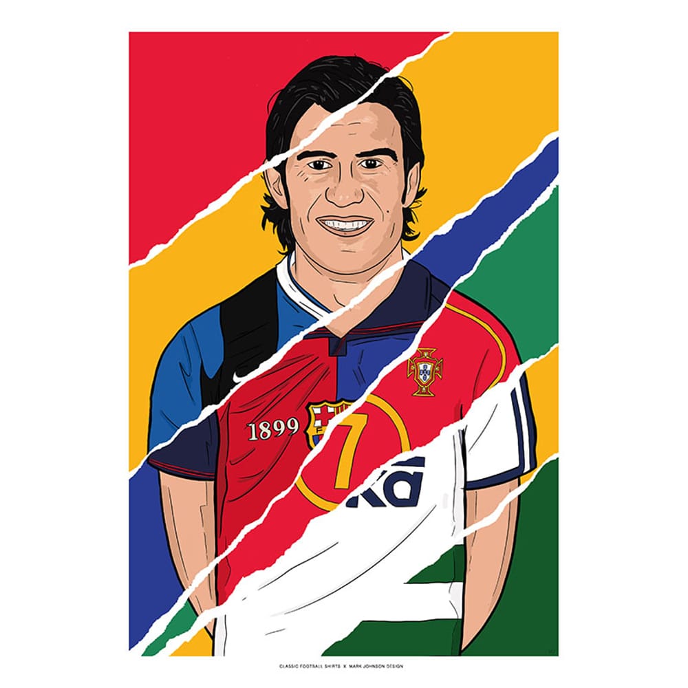 1989-2009 Luis Figo Career In Shirts A3 Print/Poster