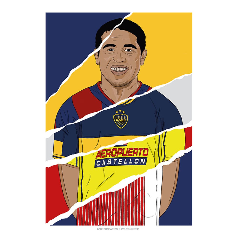 1996-2014 Juan Román Riquelme Career In Shirts A3 Print/Poster
