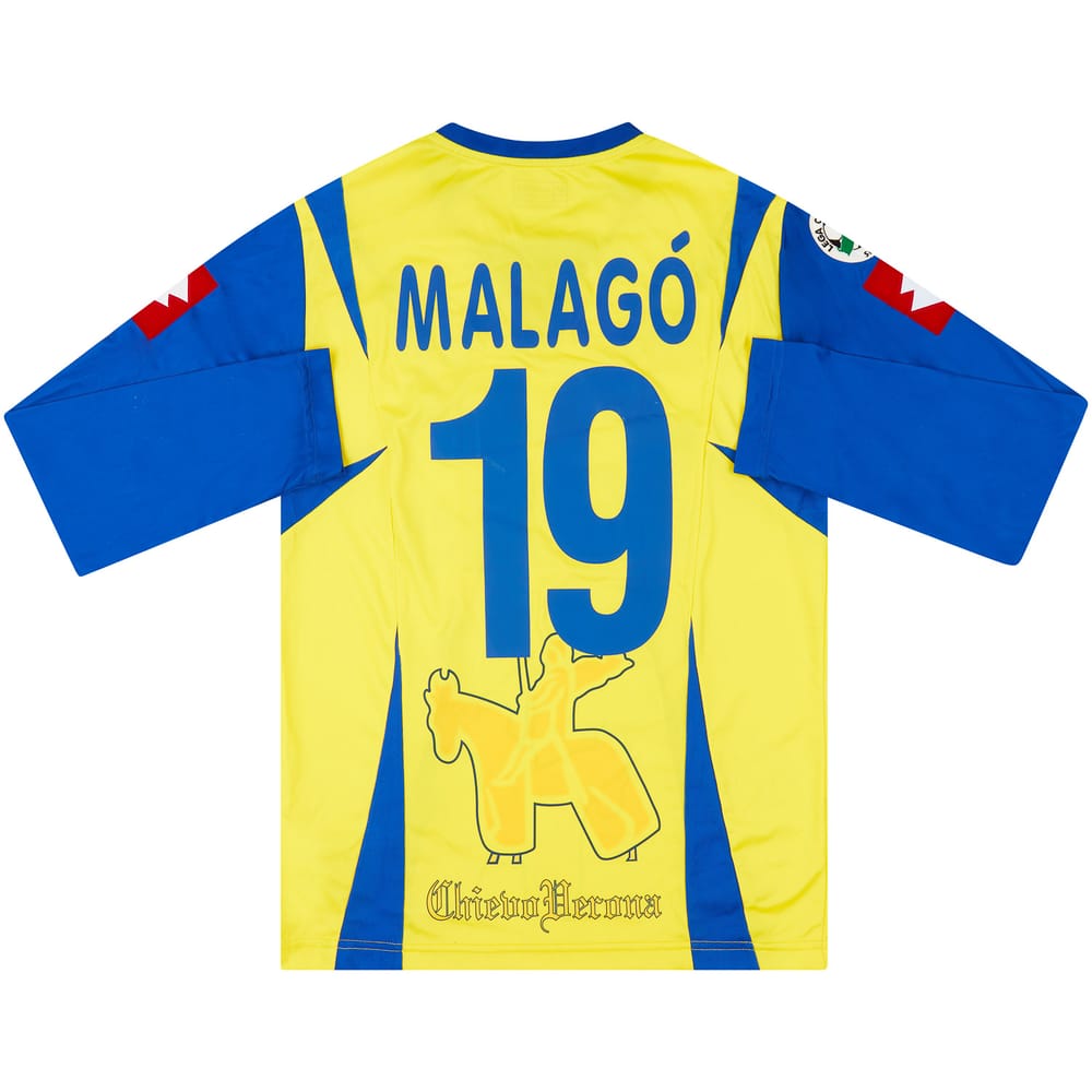2006-08 Chievo Verona Match Issue Home L/S Shirt Malago #19