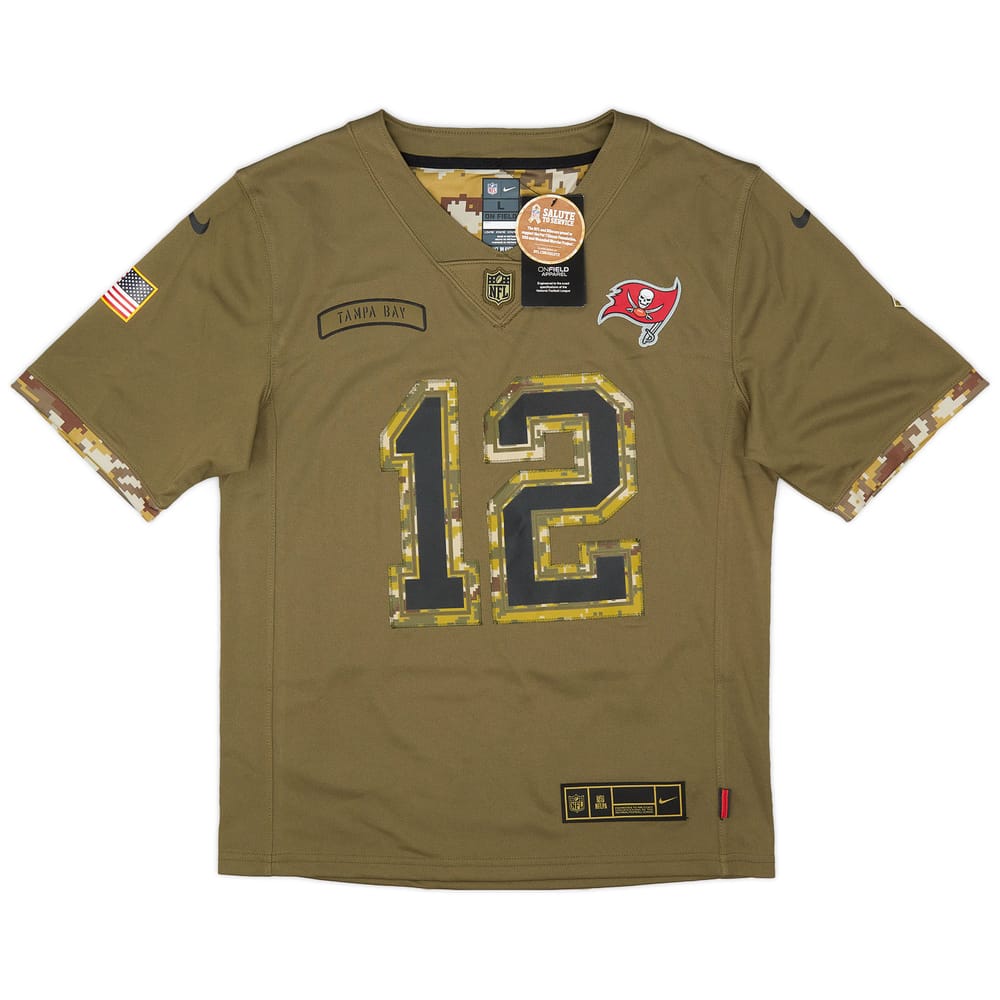 2022 Tampa Bay Buccaneers Brady #12 Nike Salute to Service Jersey (L.Kids)