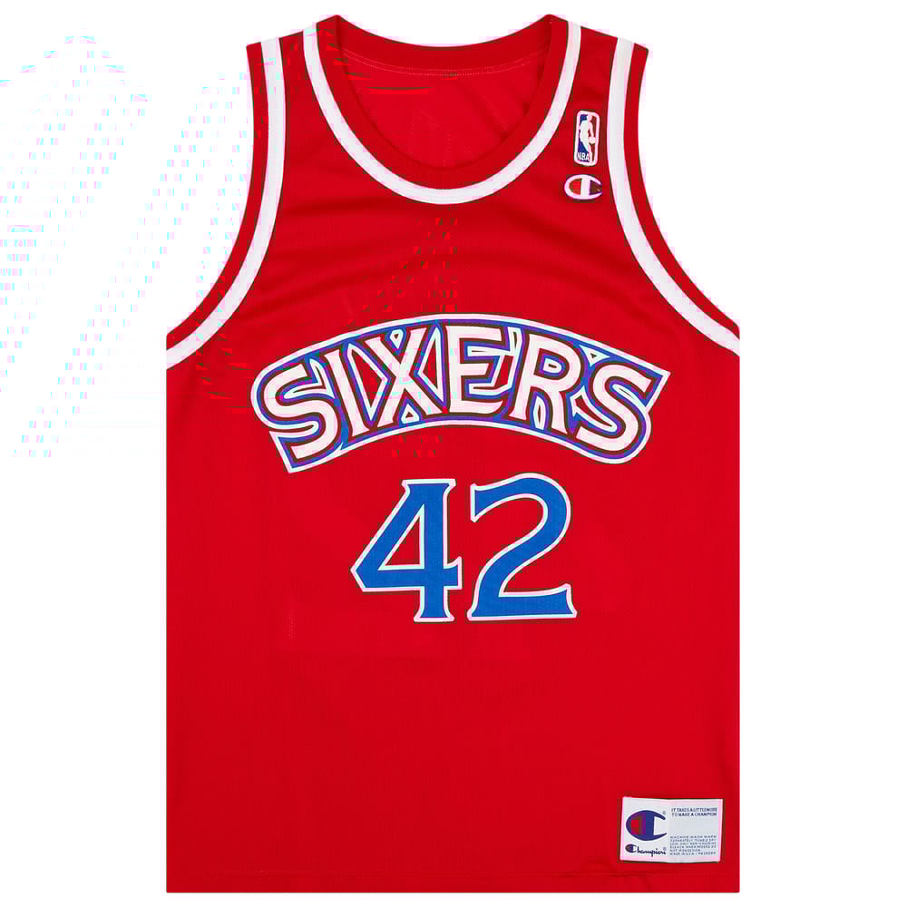 1995-97 Philadelphia 76ers Stackhouse #42 Champion Away Jersey (Excellent) XL