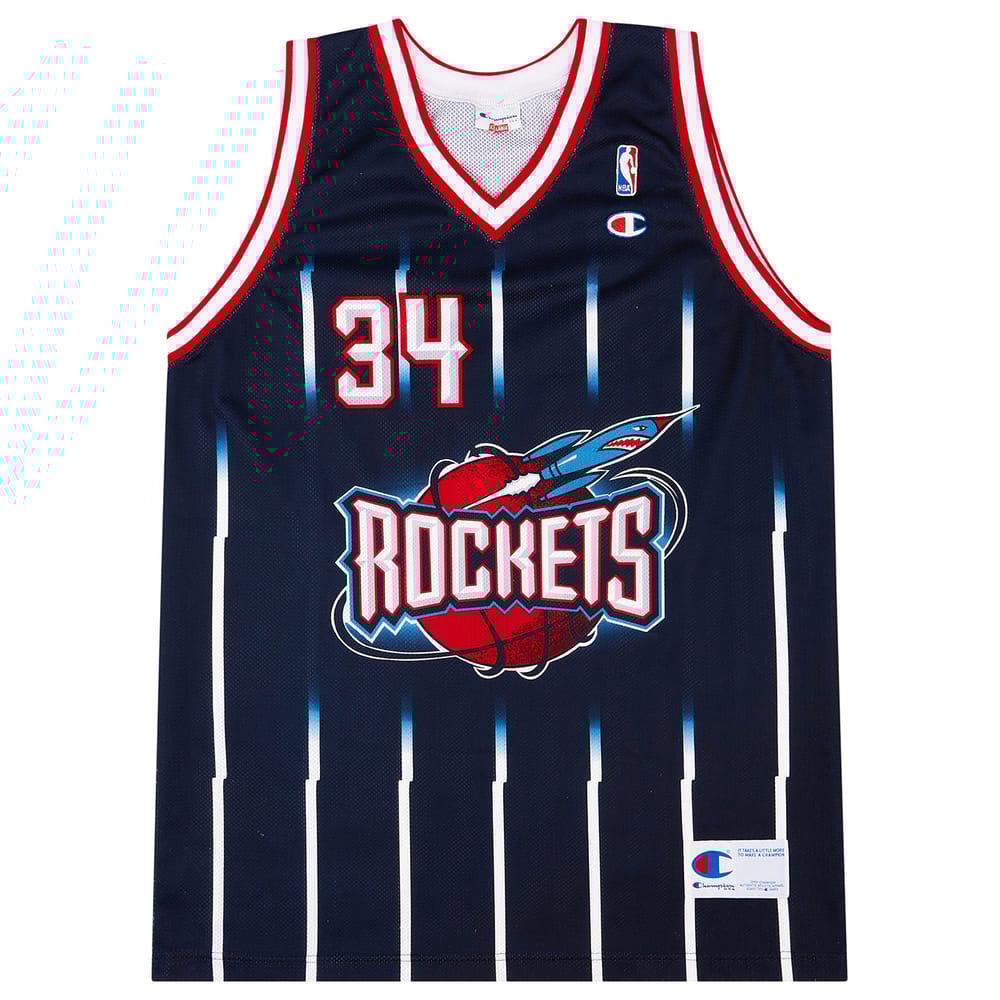 1995-01 Houston Rockets Olajuwon #34 Champion Away Jersey (Very Good) XL