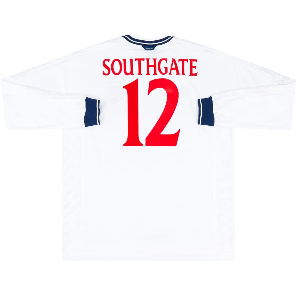 1999-01 England Home L/S Shirt Southgate #12 - 8/10 - (XXL)