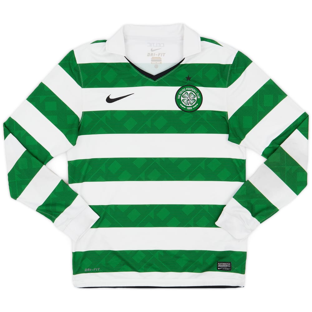 2010-12 Celtic Home L/S Shirt - 7/10 - (S)