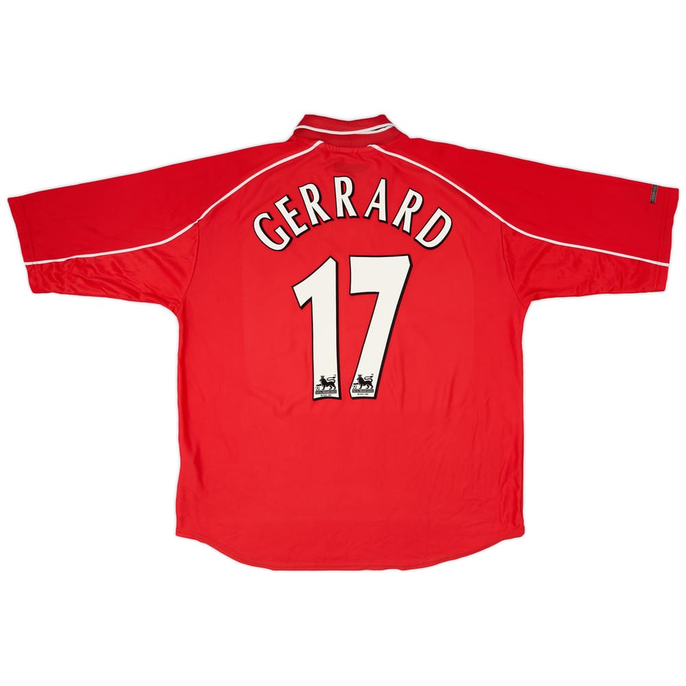 2000-02 Liverpool Home Shirt Gerrard #17 - 8/10 - (XL)