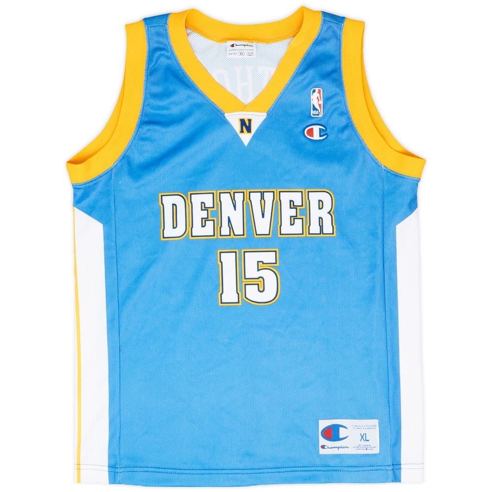 2003-10 Denver Nuggets Anthony #15 Champion Away Jersey - 9/10 - (XL.Boys)