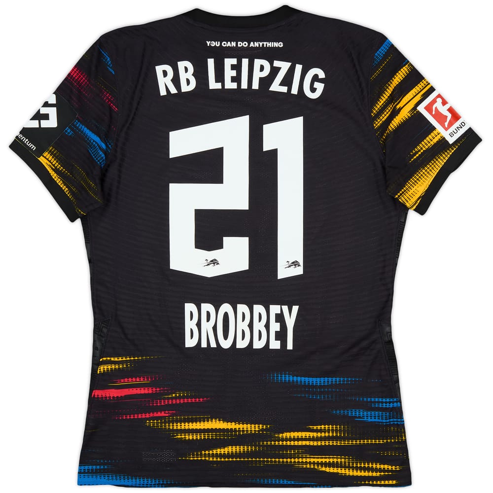 2021-22 RB Leipzig Match Issue Away Shirt Brobbey #21